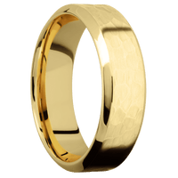10K Yellow Gold + Hammer , Polish Finish