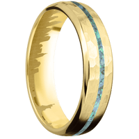 18K Yellow Gold + Hammer , Polish Finish