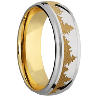 14K White Gold + Polish , Polish Finish + 14K Yellow Gold