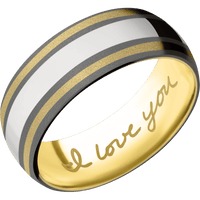 Tantalum Noir + Sand Finish + 10K Yellow Gold