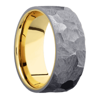 Tantalum + Rock Finish + 10K Yellow Gold