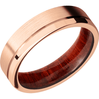 14K Rose Gold + Satin , Polish Finish + Red Heart