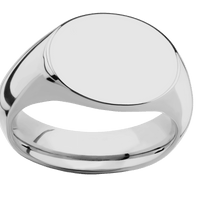 Medium Horizontal Oval signet ring (16x13mm) in Titanium, with a Wide style band.