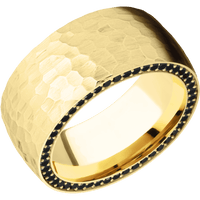 14K Yellow Gold + Hammer Finish