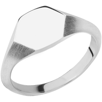 Small Hexagon signet ring (11.5x10) in Platinum, with a Thin style band.