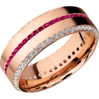 14K Rose Gold + Satin , Satin Finish