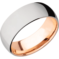 Titanium + Polish Finish + 14K Rose Gold