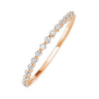 14K Rose Gold band with 15 Round Lab Grown Diamond having TCW-.22