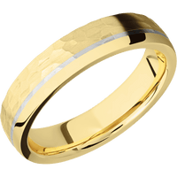 18K Yellow Gold + Hammer , Polish Finish