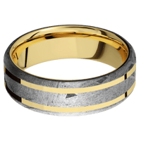 Meteorite + None Finish + 18K Yellow Gold