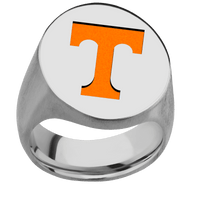 Extra Large Oval signet ring (24x20mm) in Titanium, with a Wide style band and a Tennessee Power T engraving.