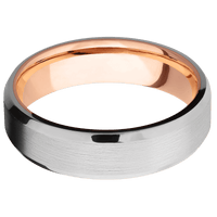Platinum + Satin , Polish Finish + 14K Rose Gold