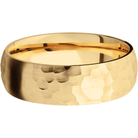 18K Yellow Gold + Hammer Finish