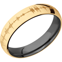 14K Yellow Gold + Polish Finish + Zirconium