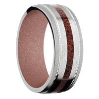 14K White Gold + Stone , Sand Finish + Rose Gold