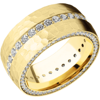 14K Yellow Gold + Hammer Finish