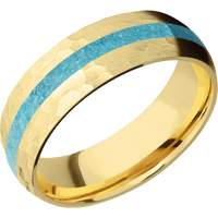 18K Yellow Gold + Hammer Finish