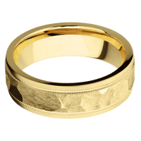 14K Yellow Gold + Rock , Satin Finish