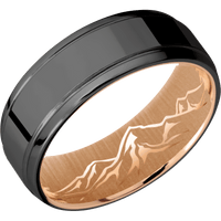 Zirconium + Polish , Polish Finish + 14K Rose Gold