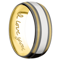 Tantalum Noir + Sand Finish + 10K Yellow Gold
