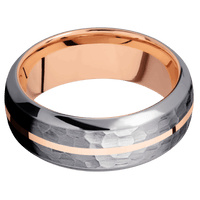 Tantalum + Hammer , Polish Finish + 14K Rose Gold
