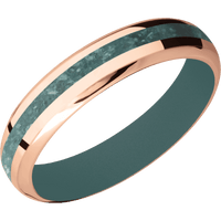 14K Rose Gold + Polish , Polish Finish + Northern Lights