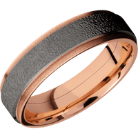 14K Rose Gold + Polish , Sand Finish