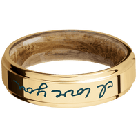 10K Yellow Gold + Polish , Polish Finish + Whiskey Barrel
