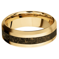 10K Yellow Gold + Satin , Bead Finish