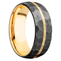 Zirconium + Rock Finish + 14K Yellow Gold