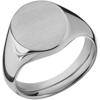 Medium Oval signet ring (16x13mm) in Titanium, with a Wide style band.