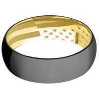 Zirconium + Polish Finish + 18K Yellow Gold