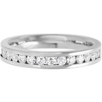 14K White Gold band with 15 Round Lab Grown Diamond having TCW-.45