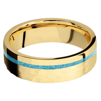 10K Yellow Gold + Hammer , Polish Finish