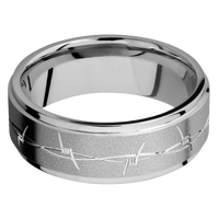 10K White Gold + Sand , Polish Finish