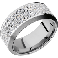 14K White Gold + Polish , Sand Finish