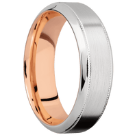 Platinum + Satin , Polish Finish + 10K Rose Gold