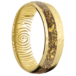 14K Yellow Gold + Hammer , Hammer Finish