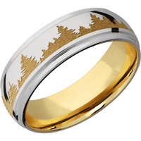 14K White Gold + Polish , Polish Finish + 14K Yellow Gold