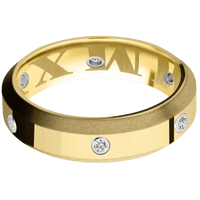 14K Yellow Gold + Polish , Sand Finish