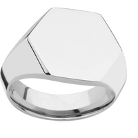 Large Hexagon signet ring (18.5x16mm) in Titanium, with a Wide style band.
