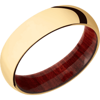 14K Yellow Gold + Polish Finish + Red Heart