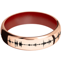 14K Rose Gold + Polish , Polish Finish + Habanero Red