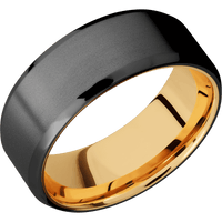 Zirconium + Bead , Polish Finish + 14K Yellow Gold