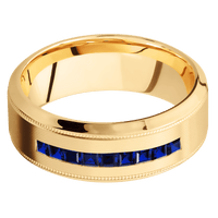 14K Yellow Gold + Machine , Polish Finish