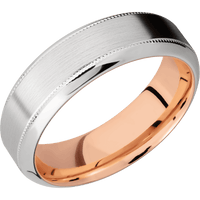 Platinum + Satin , Polish Finish + 10K Rose Gold