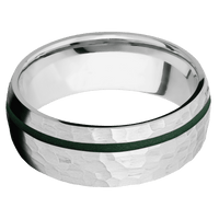 14K White Gold + Hammer , Hammer Finish