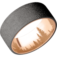 Tantalum Noir + Stipple Finish + 10K Rose Gold