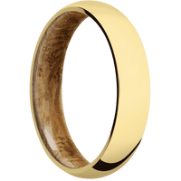 18K Yellow Gold + Polish Finish + Whiskey Barrel