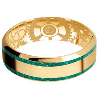 18K Yellow Gold + Satin , Polish Finish